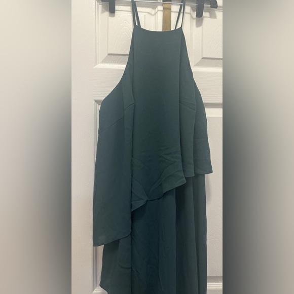 David's Bridal Asymmetrical Green Dress - Picture 5 of 7